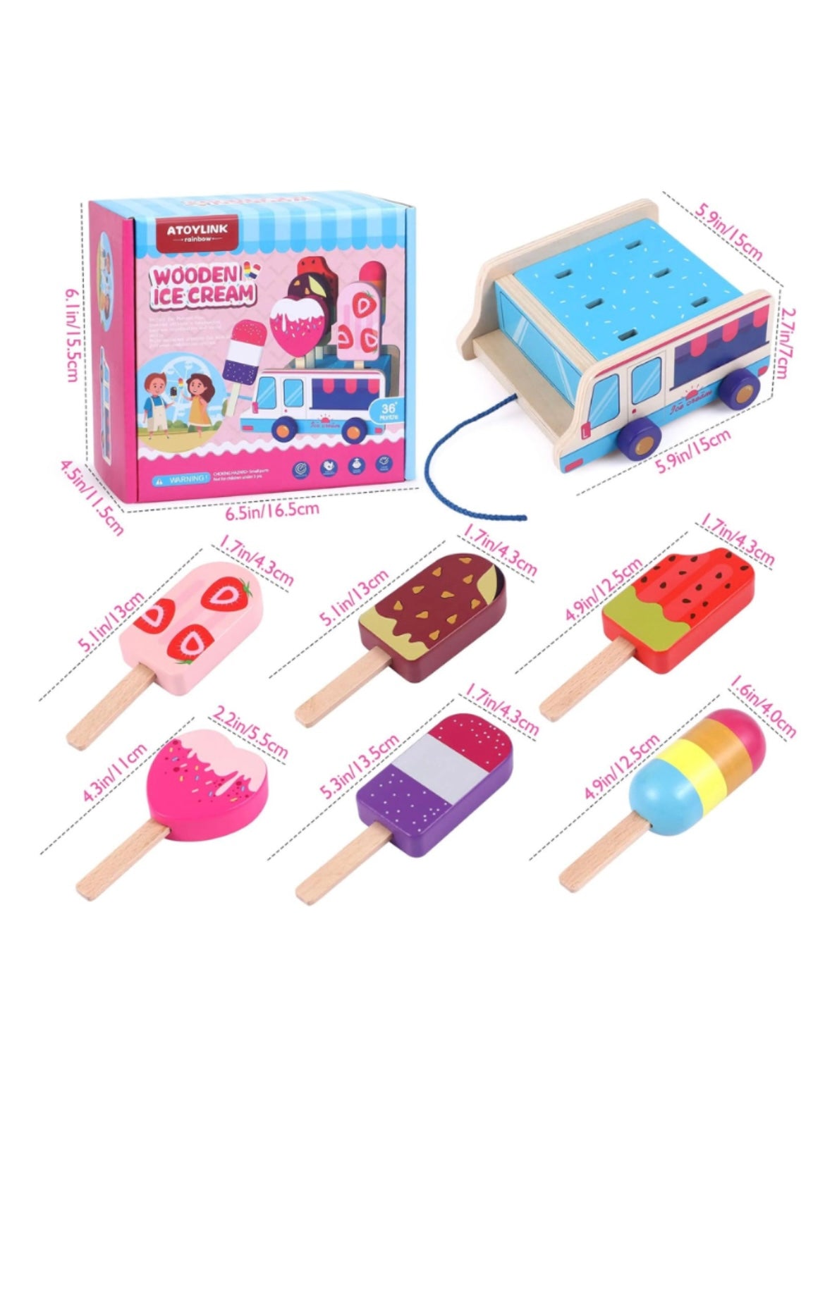 Wooden Ice Cream Set