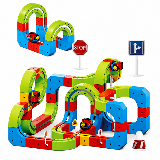 Magnetic Train Track Builder Set — 95 Pieces