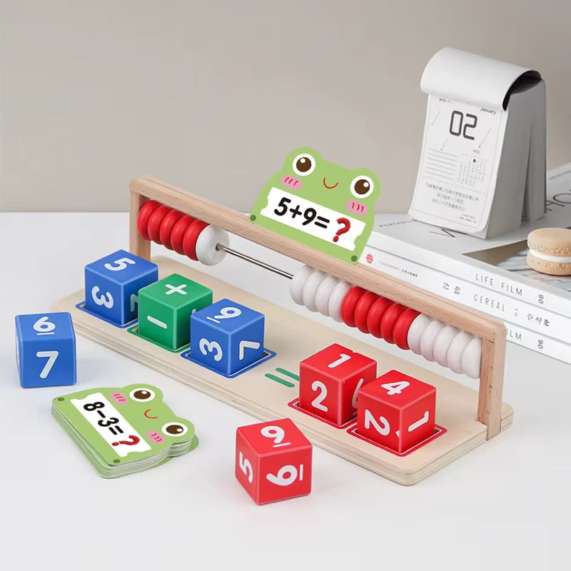Wooden Frog Maths Abacus & Equation Set