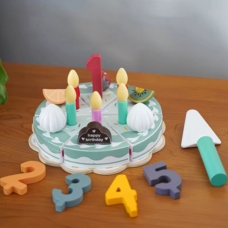 Wooden Birthday Cake Play Set — 24 Pieces
