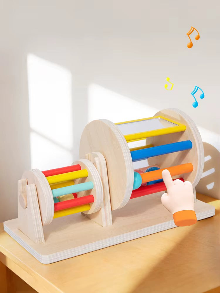 Wooden Rolling Drum Sensory Activity Toy