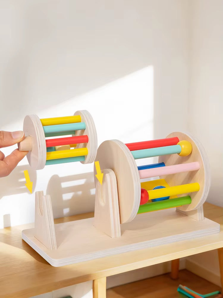 Wooden Rolling Drum Sensory Activity Toy