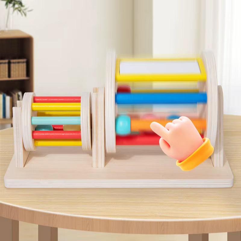 Wooden Rolling Drum Sensory Activity Toy