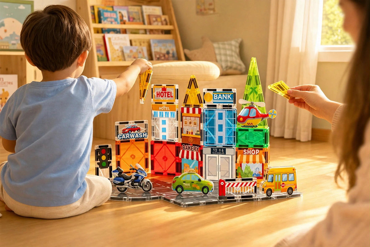 Magnetic Tiles City Builder Set — 31 Pieces