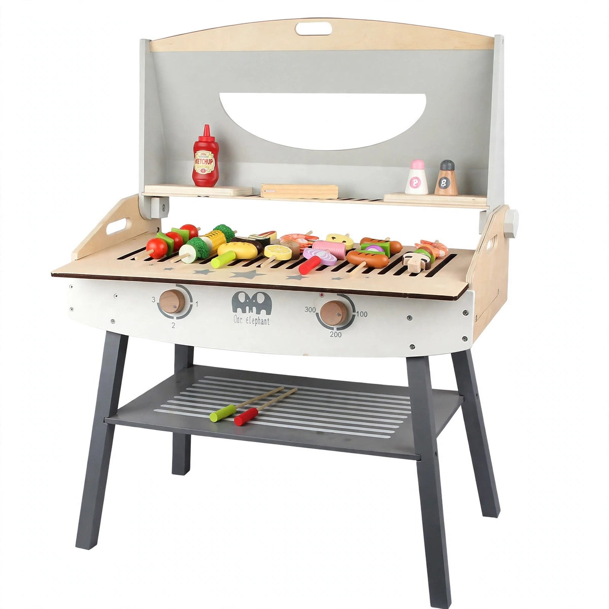 Wooden BBQ Braai Grill Play Set — Large